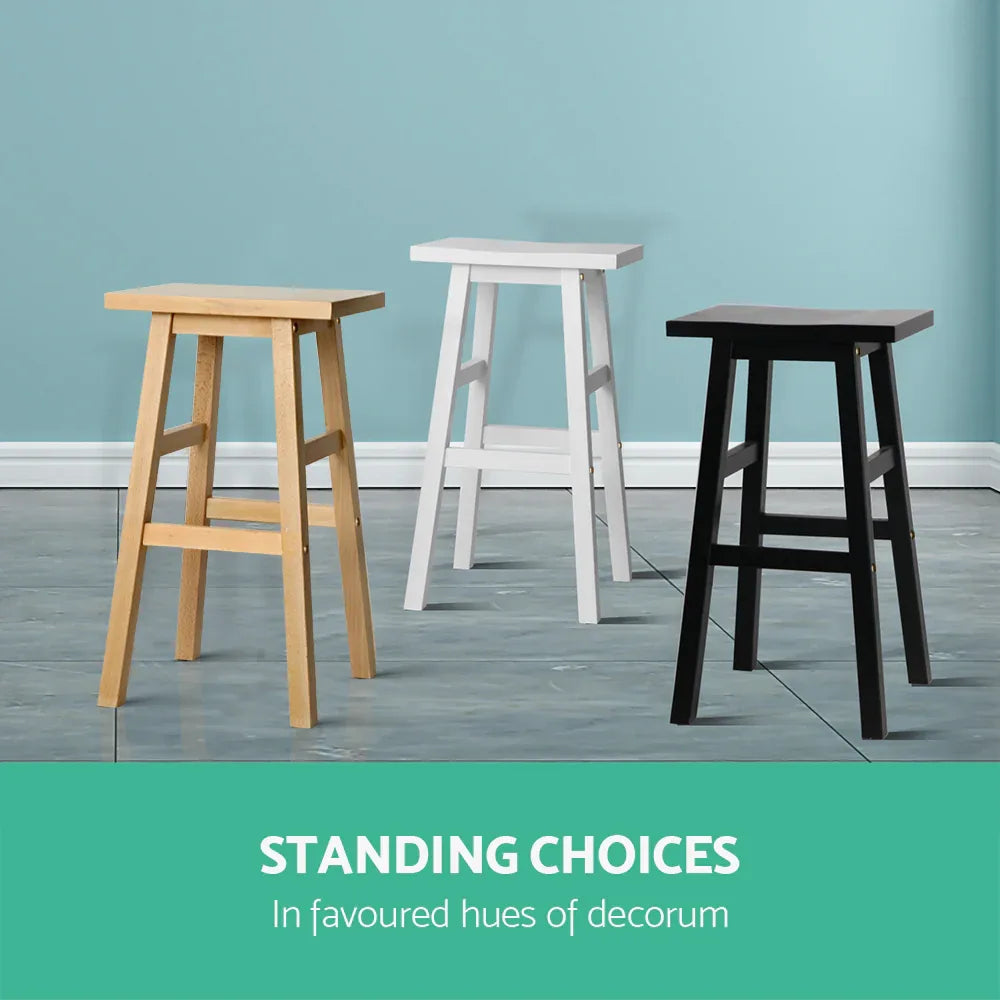 Artiss Bar Stools Kitchen Counter Stools Wooden Chairs Natural x2 - Mekamart Australia