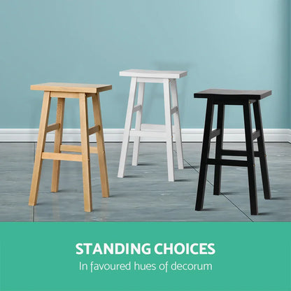 Artiss Bar Stools Kitchen Counter Stools Wooden Chairs Natural x2 - Mekamart Australia