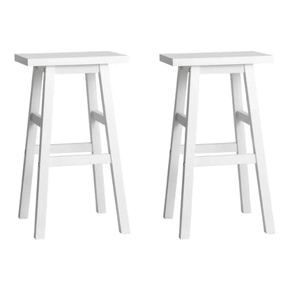 Artiss Bar Stools Kitchen Counter Stools Wooden Chairs White x2 - Mekamart Australia