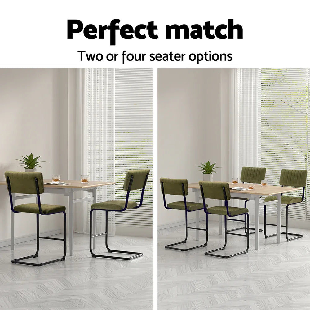 Artiss 2x Bar Stools Velvet Chairs Green - Mekamart Australia