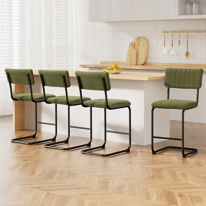 Artiss 4x Bar Stools Velvet Chairs Green - Mekamart Australia