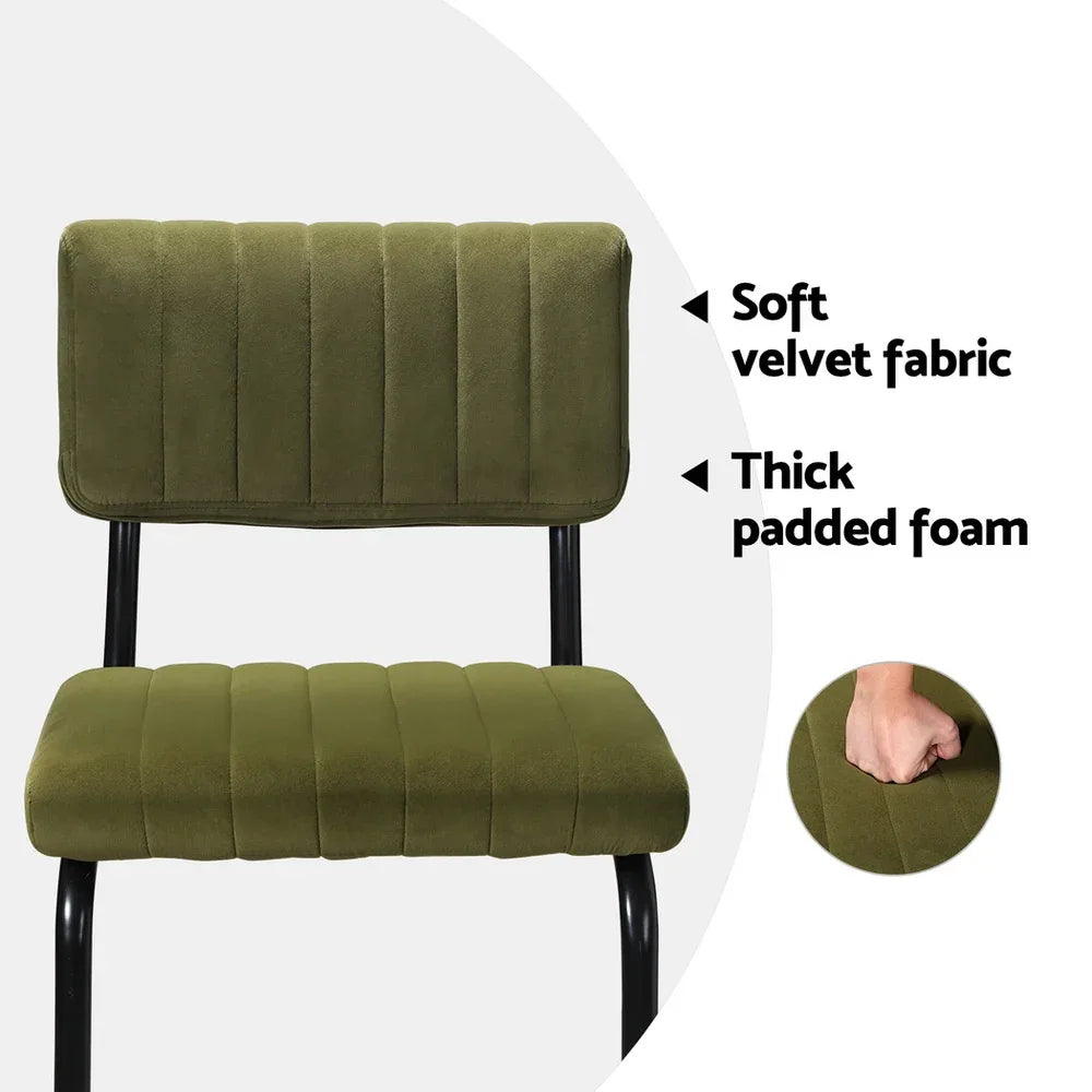Artiss 4x Bar Stools Velvet Chairs Green - Mekamart Australia
