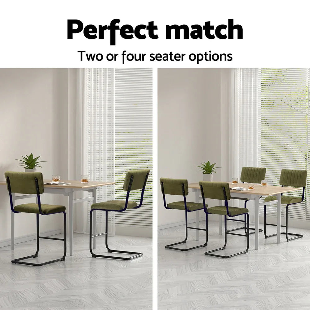 Artiss 4x Bar Stools Velvet Chairs Green - Mekamart Australia