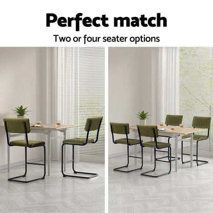 Artiss 4x Bar Stools Velvet Chairs Green - Mekamart Australia