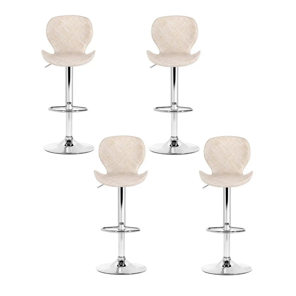 Artiss 4x Bar Stools Kitchen Swivel Gas Lift Counter Chair Wing PE Rattan Beige - Mekamart Australia