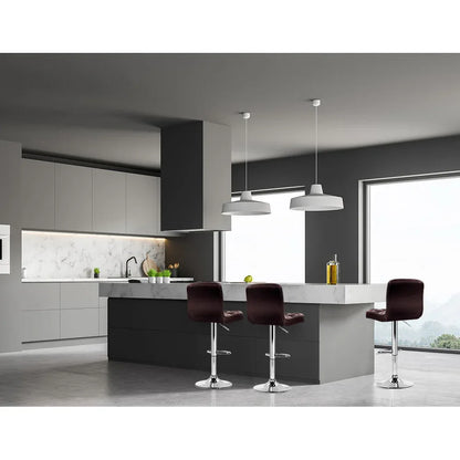 Artiss 4x Bar Stools Leather Gas Lift Brown - Mekamart Australia