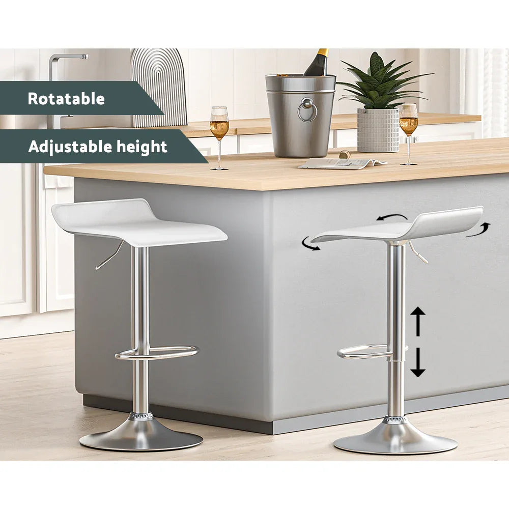 Artiss 2x Bar Stools Faux Leather Chair White - Mekamart Australia