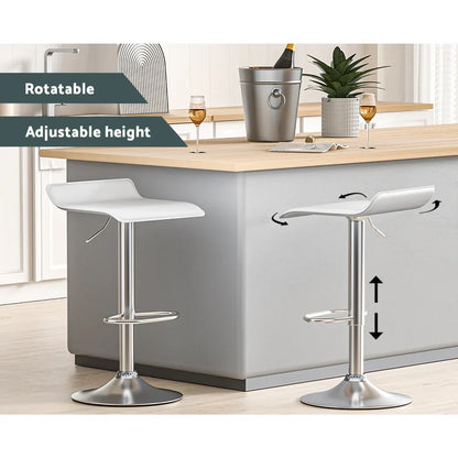 Artiss 2x Bar Stools Faux Leather Chair White - Mekamart Australia