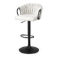 Artiss 1x Bar Stool Single Kitchen Dining Chair Counter Stool Woven Velvet Ivory - Mekamart Australia