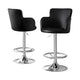 Artiss 2x Leather Bar Stools Swivel Adjustable Gas Lift PU Counter Chairs Black - Mekamart Australia
