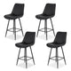 Artiss 4x Bar Stools Kitchen Dining Chair Counter Stool Diamond PU Leather Black - Mekamart Australia