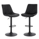 Artiss 2x Bar Stools Kitchen Swivel Gas Lift Counter Chair Diamond Leather Black - Mekamart Australia