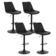 Artiss 4x Bar Stools Kitchen Swivel Gas Lift Counter Chair Diamond Leather Black - Mekamart Australia