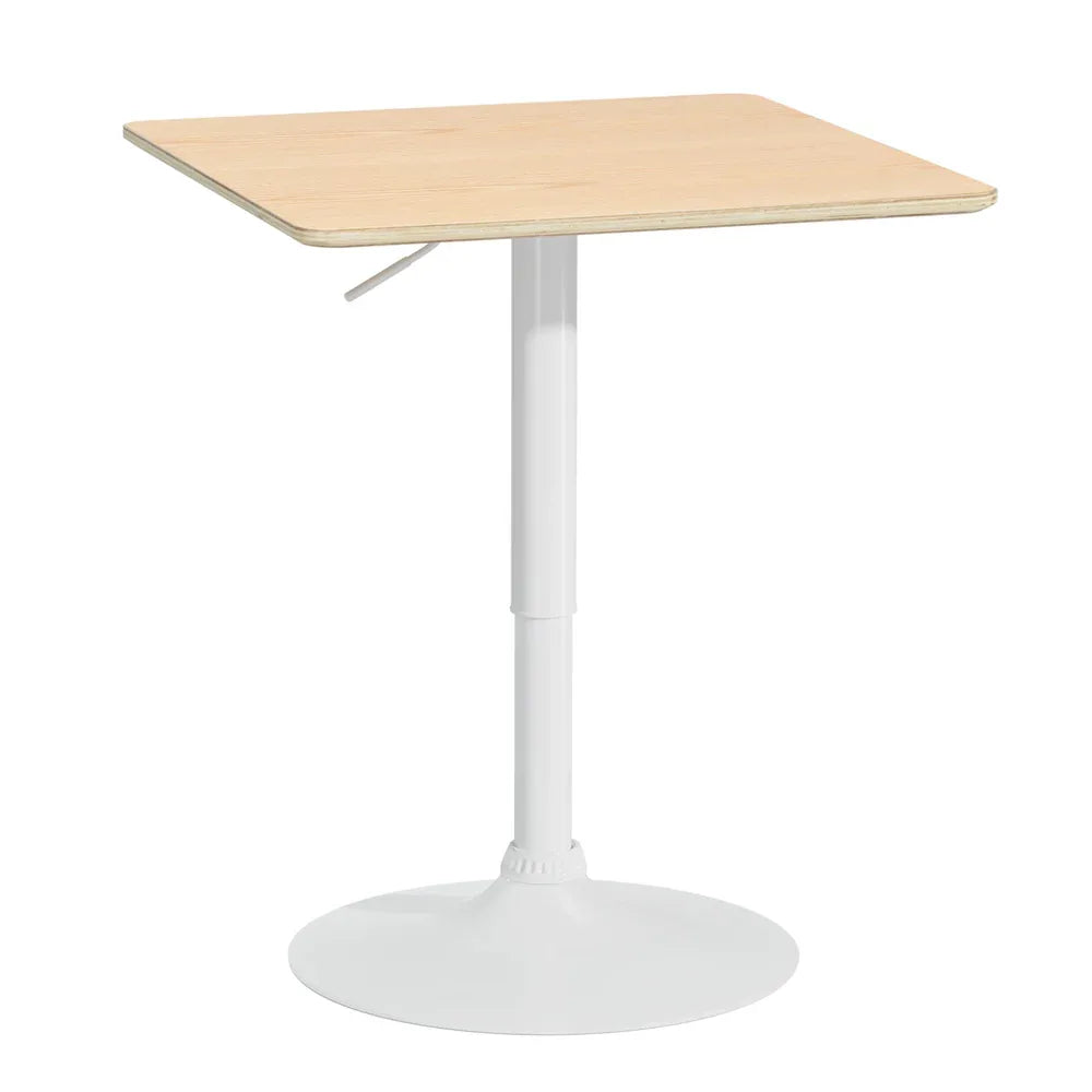 Artiss Bar Table Swivel Base Gas Lift Counter Dining Table 60CM Square Pine - Mekamart Australia
