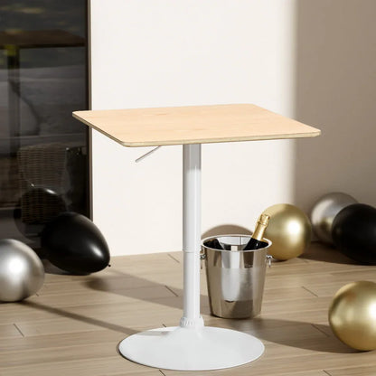 Artiss Bar Table Swivel Base Gas Lift Counter Dining Table 60CM Square Pine - Mekamart Australia