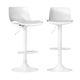 Artiss Bar Stools Kitchen Swivel Gas Lift Stool Leather Dining Chairs White x2 - Mekamart Australia