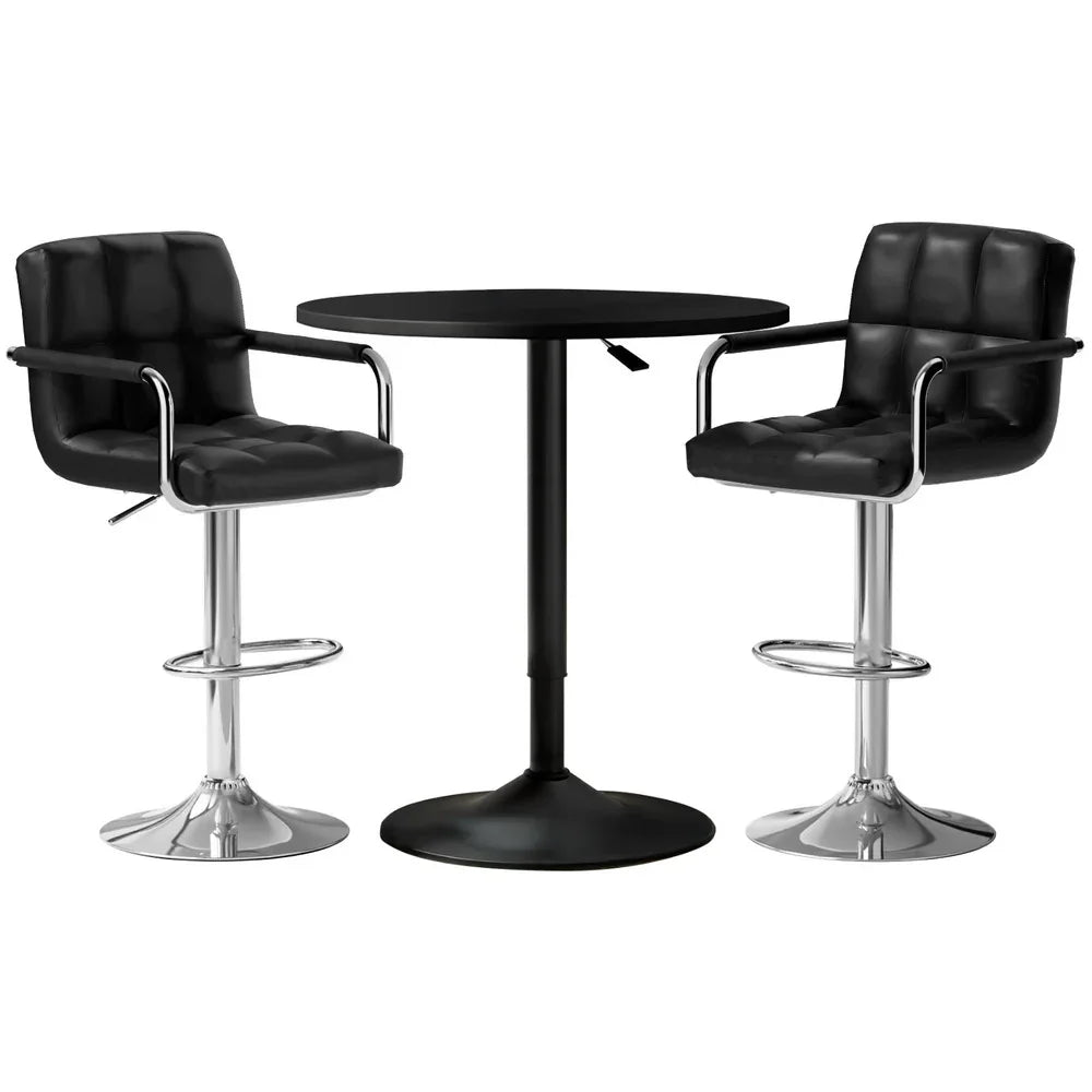 Artiss Bar Table and Stools Set Dining Desk Kitchen Chairs Cafe Pub - Mekamart Australia