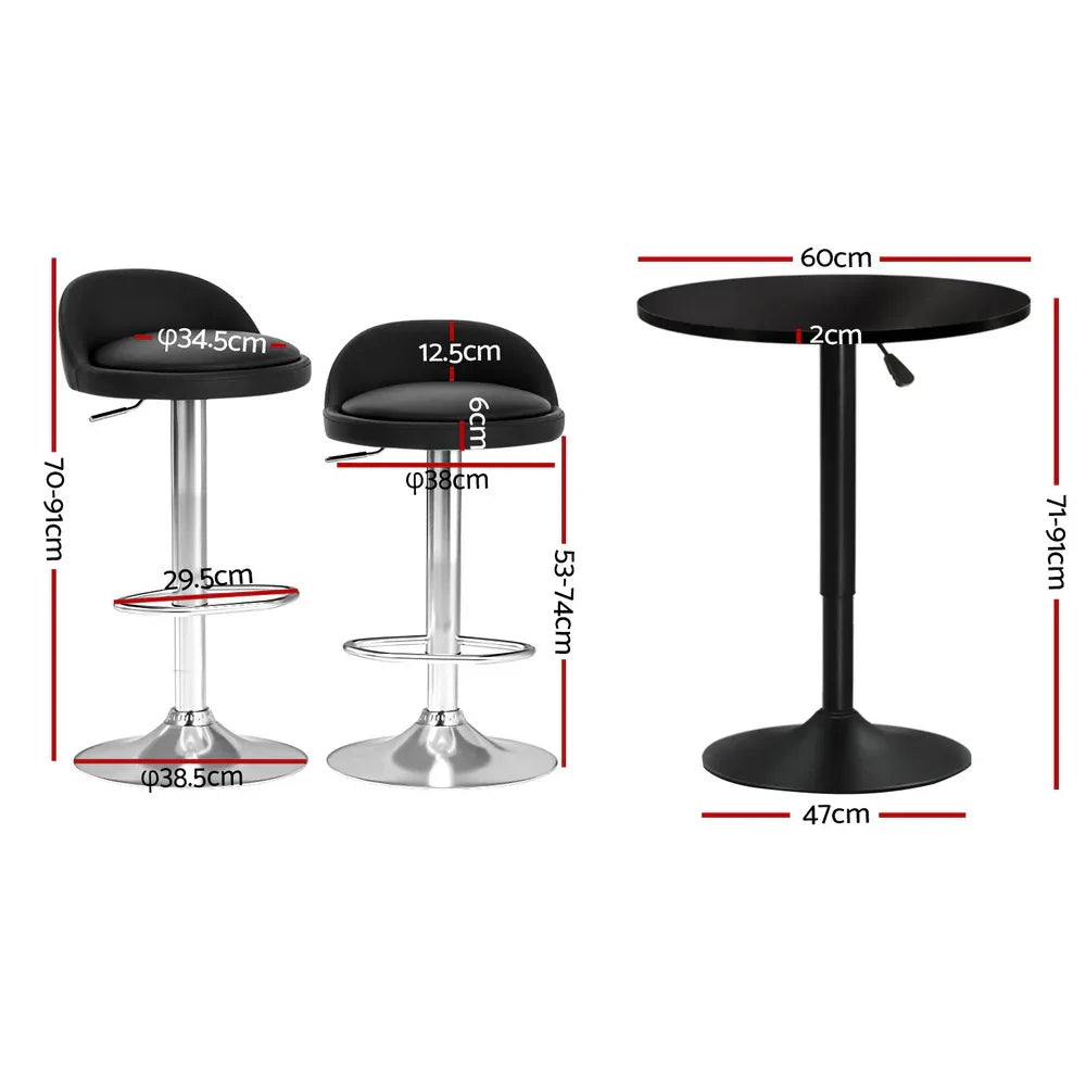 Artiss Bar Table and Stools Set Dining Desk Kitchen Chairs Cafe Pub - Mekamart Australia