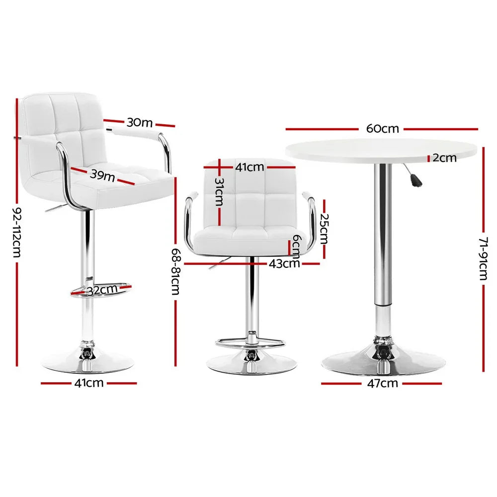 Artiss Bar Table and Stools Set Dining Desk Kitchen Chairs Cafe Pub - Mekamart Australia