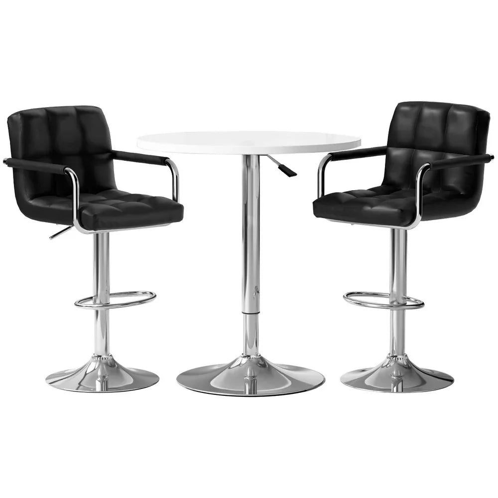 Artiss Bar Table and Stools Set Dining Desk Kitchen Chairs Cafe Pub - Mekamart Australia