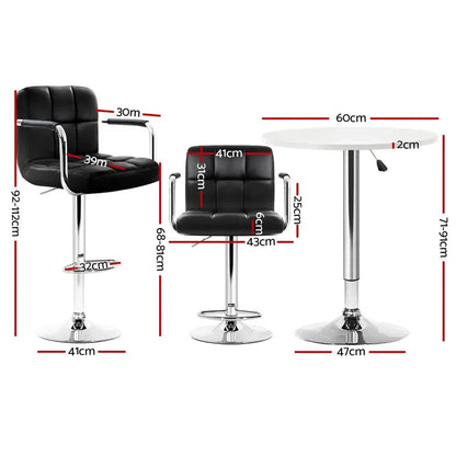 Artiss Bar Table and Stools Set Dining Desk Kitchen Chairs Cafe Pub - Mekamart Australia