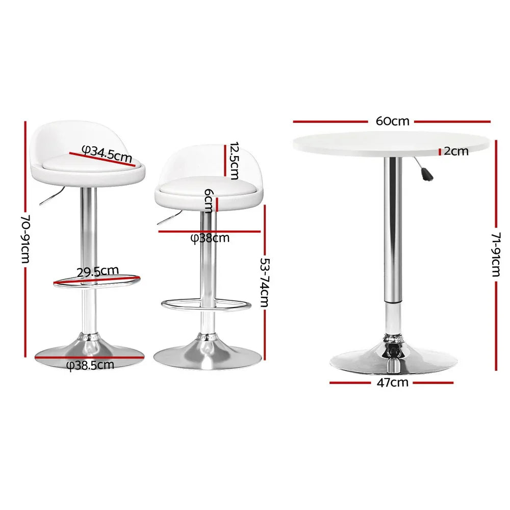 Artiss Bar Table and Stools Set Dining Desk Kitchen Chairs Cafe Pub - Mekamart Australia