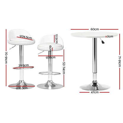 Artiss Bar Table and Stools Set Dining Desk Kitchen Chairs Cafe Pub - Mekamart Australia