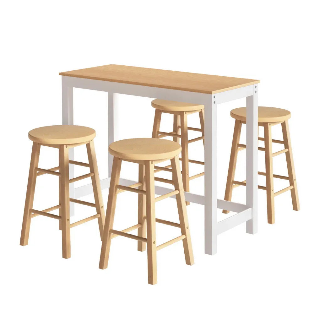 Artiss Bar Table and Stools Set Dining Desk Kitchen Chairs Cafe Pub - Mekamart Australia