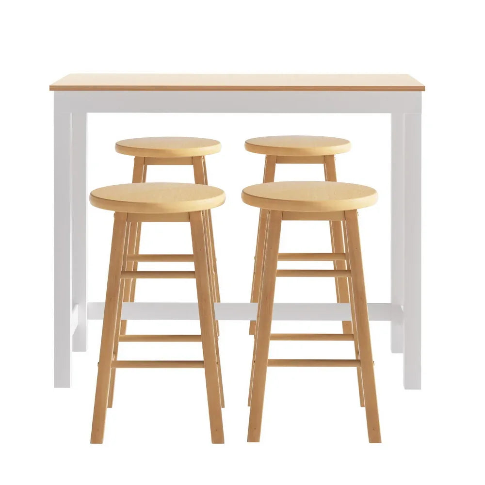 Artiss Bar Table and Stools Set Dining Desk Kitchen Chairs Cafe Pub - Mekamart Australia