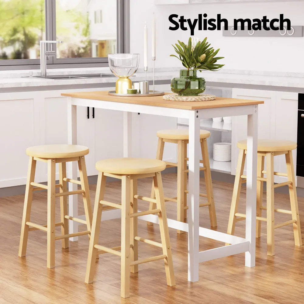 Artiss Bar Table and Stools Set Dining Desk Kitchen Chairs Cafe Pub - Mekamart Australia