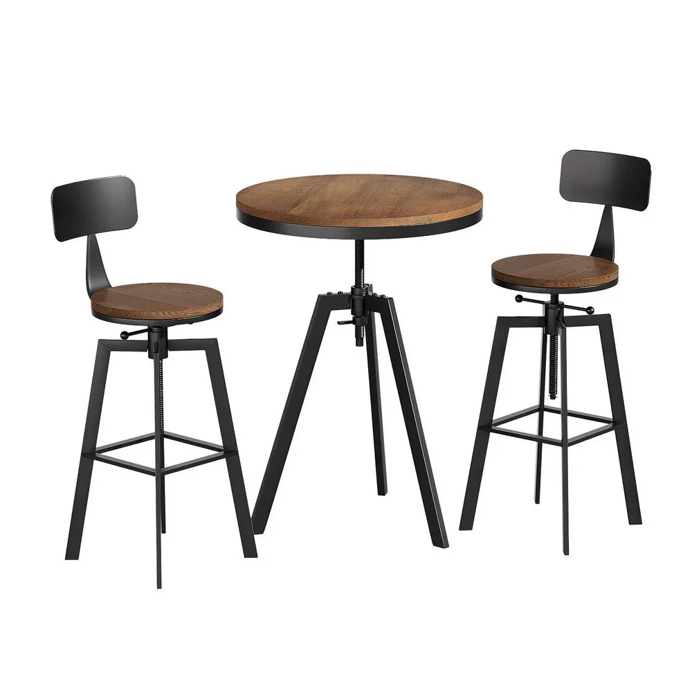 Artiss Bar Table and Stools Set Dining Desk Industrial Kitchen Chairs Cafe Pub - Mekamart Australia