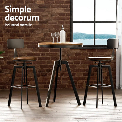 Artiss Bar Table and Stools Set Dining Desk Industrial Kitchen Chairs Cafe Pub - Mekamart Australia