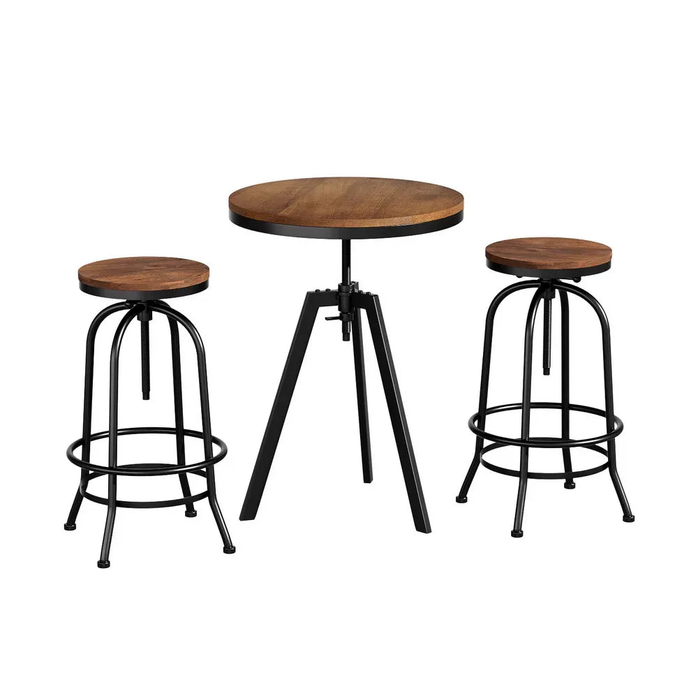 Artiss Bar Table Stools Set Dining Desk Industrial Kitchen Chairs Cafe Pub - Mekamart Australia