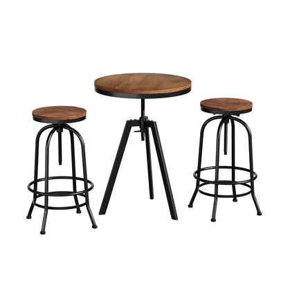 Artiss Bar Table Stools Set Dining Desk Industrial Kitchen Chairs Cafe Pub - Mekamart Australia