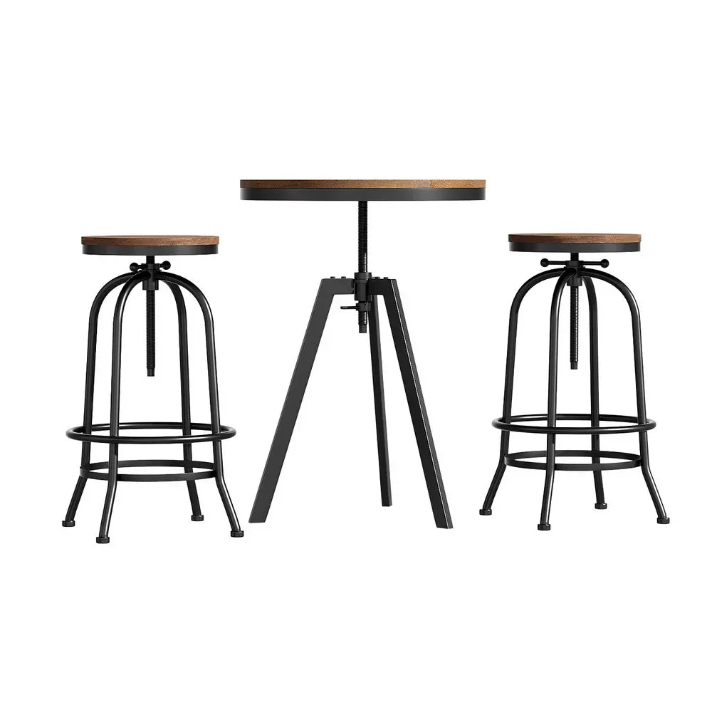 Artiss Bar Table Stools Set Dining Desk Industrial Kitchen Chairs Cafe Pub - Mekamart Australia