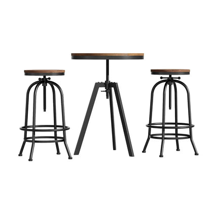Artiss Bar Table Stools Set Dining Desk Industrial Kitchen Chairs Cafe Pub - Mekamart Australia