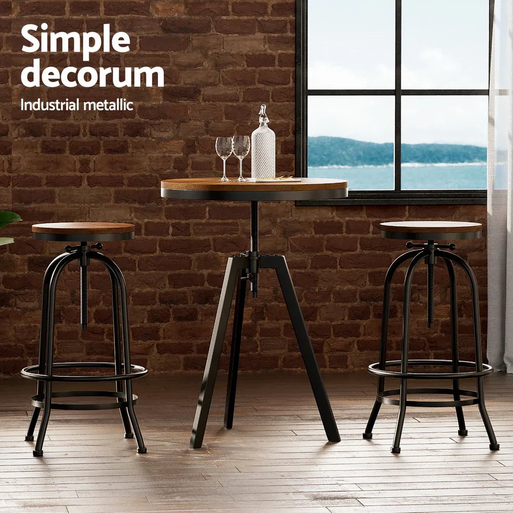 Artiss Bar Table Stools Set Dining Desk Industrial Kitchen Chairs Cafe Pub - Mekamart Australia
