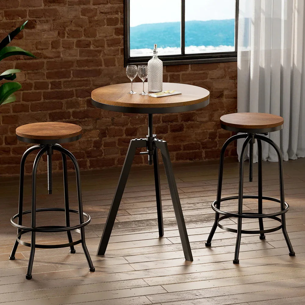 Artiss Bar Table Stools Set Dining Desk Industrial Kitchen Chairs Cafe Pub - Mekamart Australia