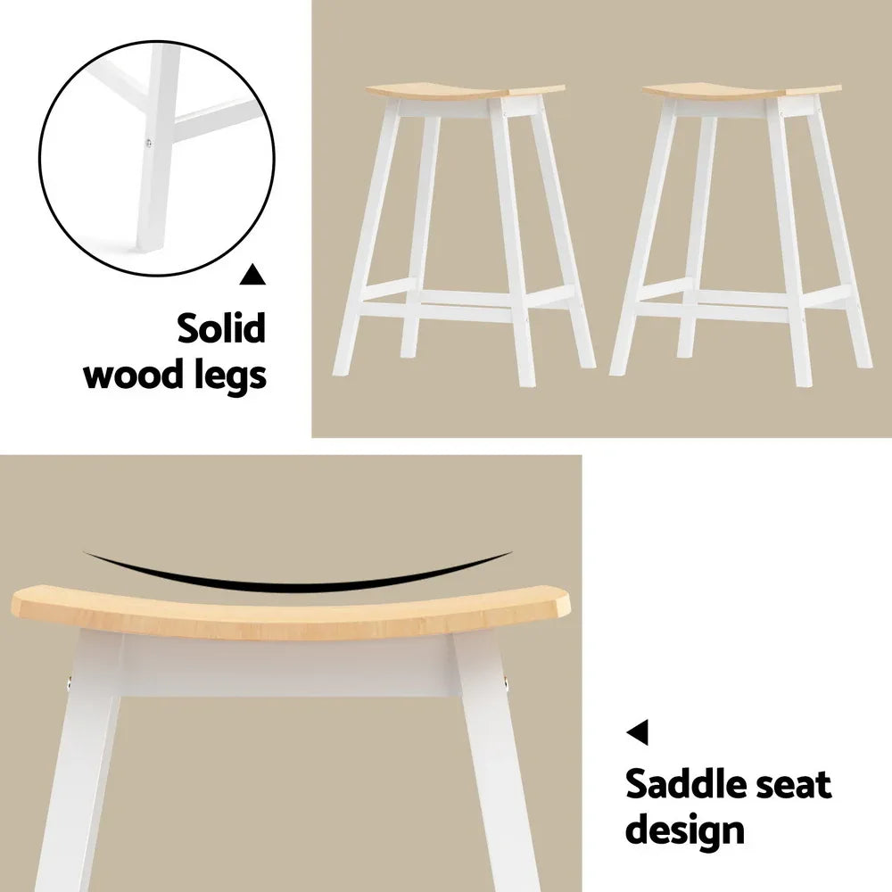 Artiss Bar Table and Stools Set Dining Desk Solid Wood Kitchen Chairs Cafe Pub - Mekamart Australia