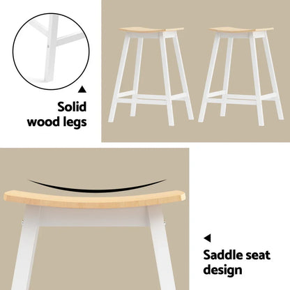 Artiss Bar Table and Stools Set Dining Desk Solid Wood Kitchen Chairs Cafe Pub - Mekamart Australia