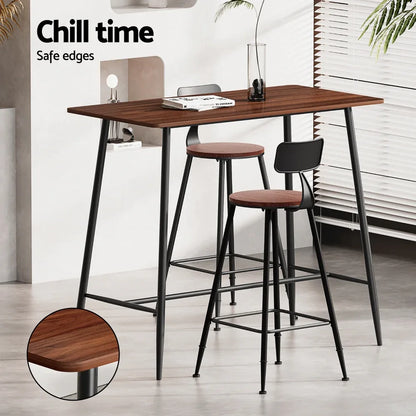 Artiss Bar Table and Stools Set Dining Desk Kitchen Chairs Cafe Pub - Mekamart Australia