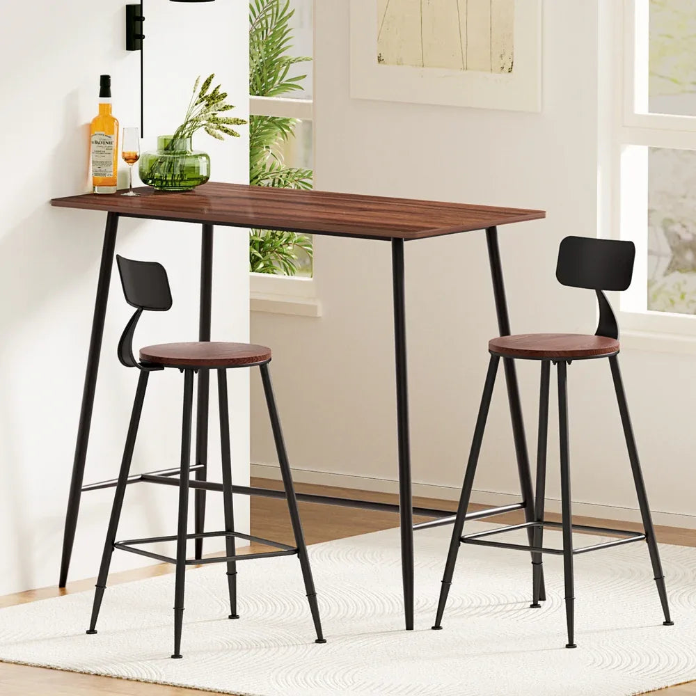 Artiss Bar Table and Stools Set Dining Desk Kitchen Chairs Cafe Pub - Mekamart Australia