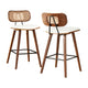 2x Artiss Bar Stools Kitchen Counter Rattan Chairs PU Leather Padding - Mekamart Australia