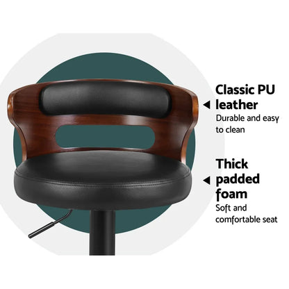 Artiss 2x Bar Stools Gas Lift Faux Leather - Mekamart Australia