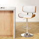 Artiss Bar Stools Gas Lift Leather White - Mekamart Australia
