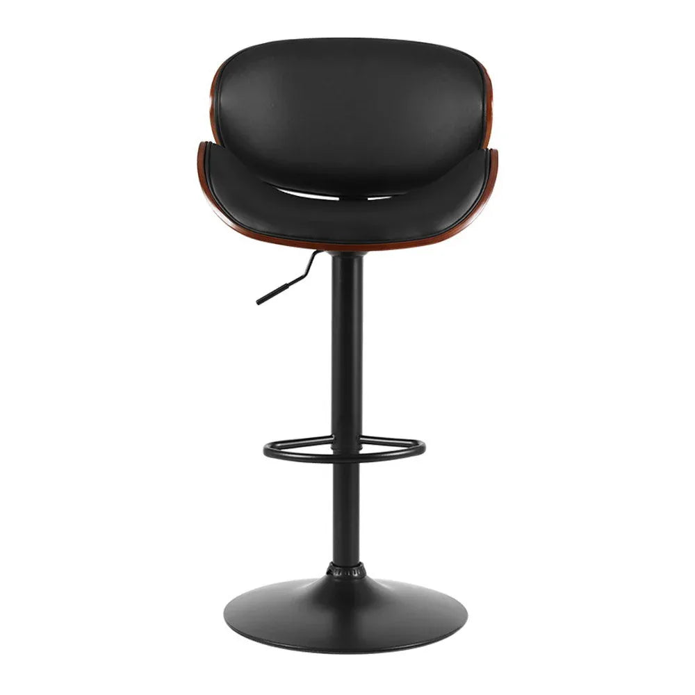 Artiss Bar Stools Kitchen Leather Barstools Swivel Gas Lift Vintage Chairs Black - Mekamart Australia