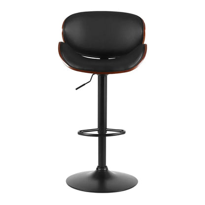 Artiss Bar Stools Kitchen Leather Barstools Swivel Gas Lift Vintage Chairs Black - Mekamart Australia