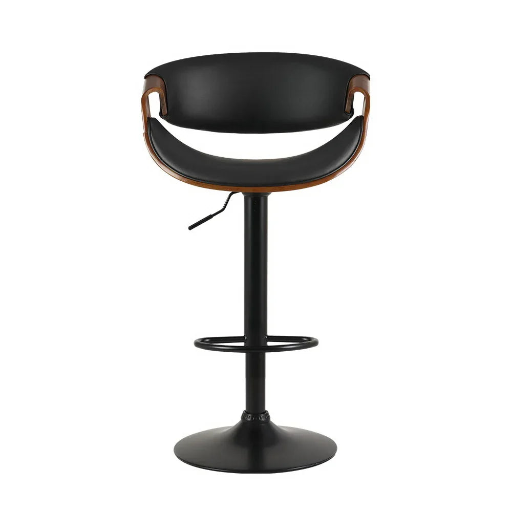 Artiss Bar Stools Gas Lift Leather w/Armrest - Mekamart Australia