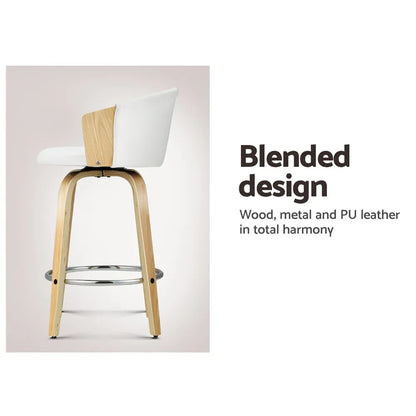 Artiss Bar Stools Kitchen Leather Barstools Swivel Counter Chairs x2 - Mekamart Australia