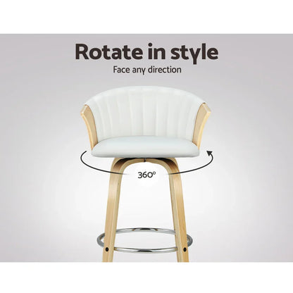 Artiss Bar Stools Kitchen Leather Barstools Swivel Counter Chairs x2 - Mekamart Australia